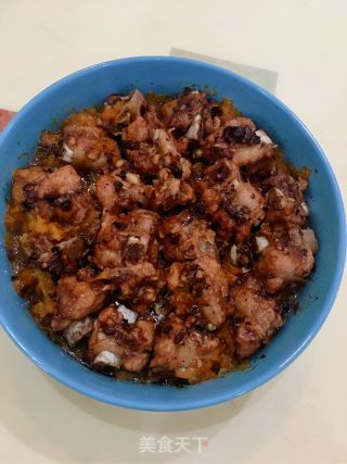南瓜蒸豆豉蒜蓉排骨的做法步骤：11