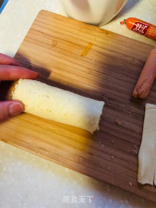 爆浆火腿吐司巻的做法步骤：9
