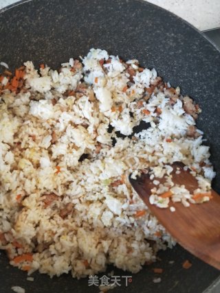肉沫青菜炒饭的做法步骤：6