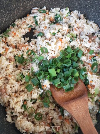 肉沫青菜炒饭的做法步骤：7