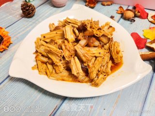 五花肉炒腐竹的做法步骤：7