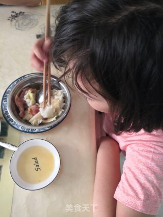 腊肠包菜饭的做法步骤：9