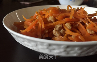 胡萝卜丝炒肉末的做法步骤：6
