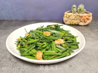 虾仁炒韭菜心的做法步骤：6