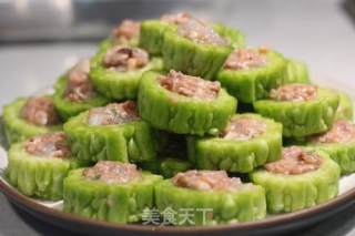 苦瓜酿虾蓉的做法步骤：8