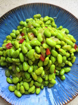 辣椒炒毛豆的做法步骤：4