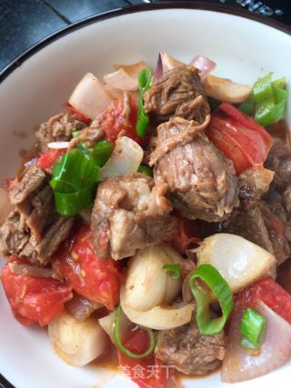 “肉食、荤菜”洋葱番茄炒牛肉的做法步骤：14