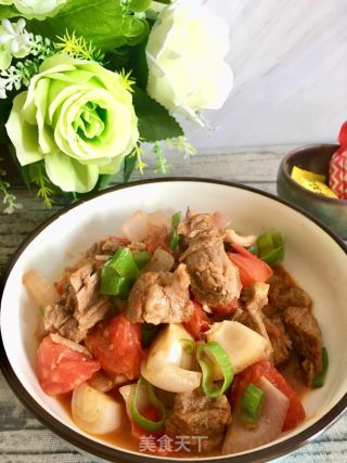“肉食、荤菜”洋葱番茄炒牛肉的做法步骤：15