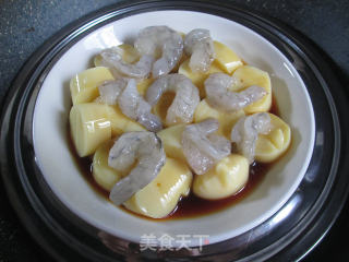 虾球樱玉豆腐的做法步骤：11