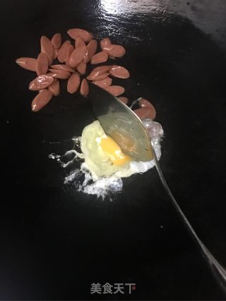 鸡蛋火腿炒青瓜的做法步骤：4