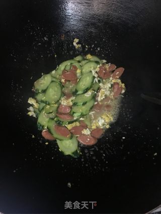 鸡蛋火腿炒青瓜的做法步骤：7