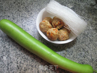 豆腐丸子夜开花煮粉丝的做法步骤：1