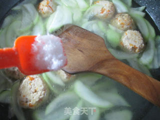豆腐丸子夜开花煮粉丝的做法步骤：9
