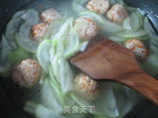 豆腐丸子夜开花煮粉丝的做法步骤：10