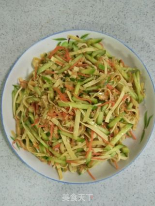 干豆腐拌黄瓜的做法步骤：9