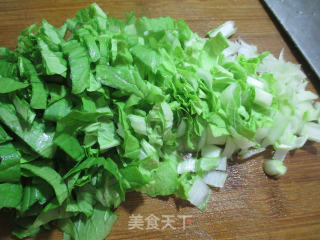 小白菜樱玉豆腐大米粥的做法步骤：2