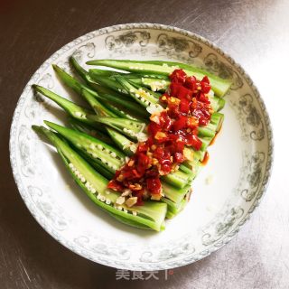 剁椒秋葵的做法步骤：4