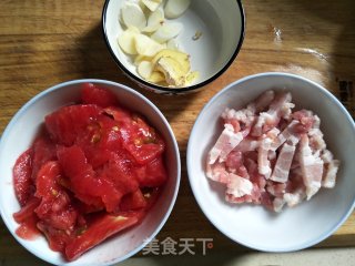 番茄肉丝豆角焖面的做法步骤：4