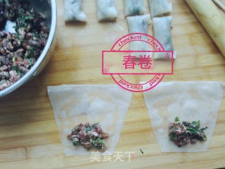 馄饨皮春卷的做法步骤：7