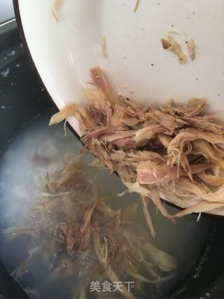 丝瓜鸡丝粥的做法步骤：3
