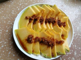 蒜茸蒸南瓜的做法步骤：4