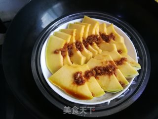 蒜茸蒸南瓜的做法步骤：5