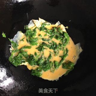 芹菜叶炒蛋的做法步骤：4