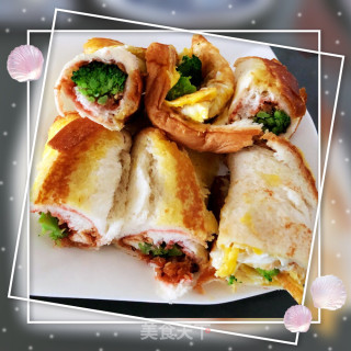肉松西兰花卷的做法步骤：5
