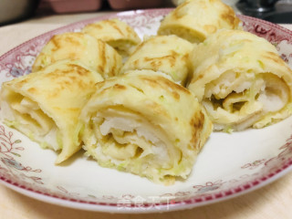 宝宝鸡蛋饼卷山药的做法步骤：7