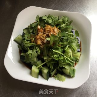 香菜拌黄瓜的做法步骤：7