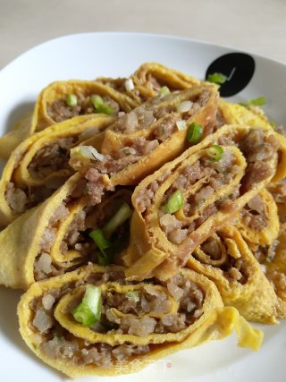 蒸鸡蛋肉卷的做法步骤：9