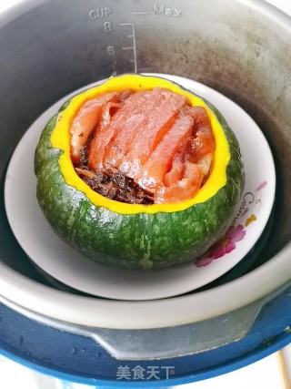 南瓜扣肉盅的做法步骤：12