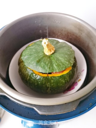 南瓜扣肉盅的做法步骤：13