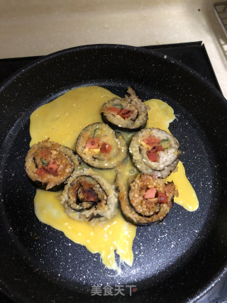 嫩蛋包香煎饭团的做法步骤：3
