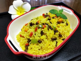 咖喱牛肉炒饭的做法步骤：8