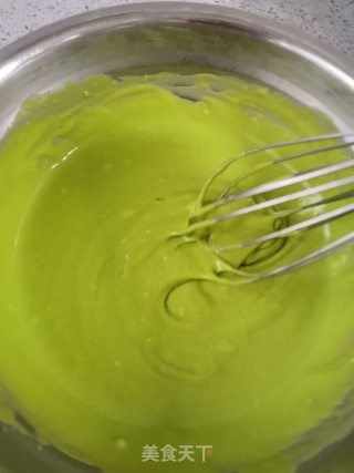 菠菜汁蒸蛋糕的做法步骤：5