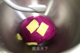 火龙果麻薯面包的做法步骤：2