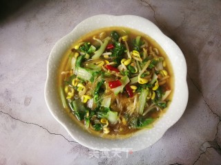 小白菜豆芽熬粉条的做法步骤：9