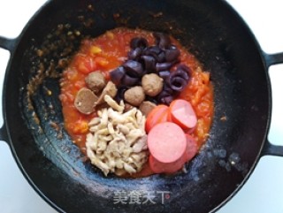 酸辣茄汁烩面的做法步骤：6