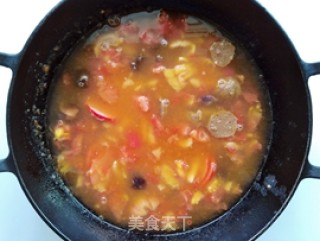 酸辣茄汁烩面的做法步骤：7