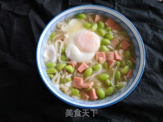 豆米鸡蛋汤面的做法步骤：8