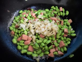 豆米榨菜火腿丁的做法步骤：10