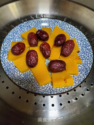 南瓜蒸红枣的做法步骤：6