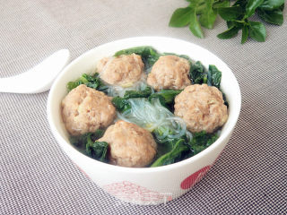 小白菜粉丝肉丸汤的做法步骤：10