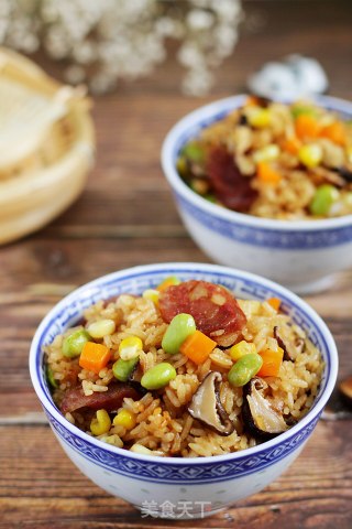 腊肠时蔬焖饭的做法步骤：9