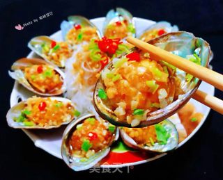 #红色吉祥菜#蒜蓉粉丝蒸鲍鱼的做法步骤：12