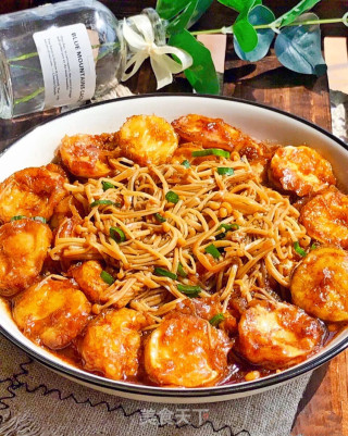 金针菇烧玉子豆腐的做法步骤：6