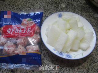 虾味球冬瓜汤的做法步骤：1