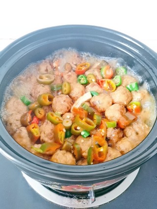 鸡肉丸子豆腐煲的做法步骤：10