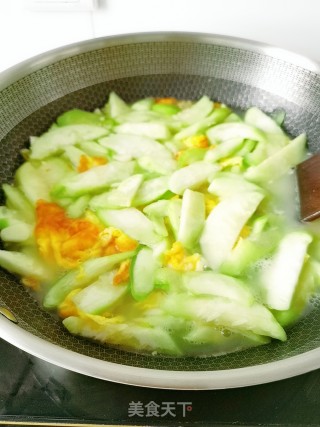 鸡蛋丝瓜汤饭的做法步骤：8
